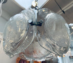 1960s German Kaiser Frosted Glass Chandelier