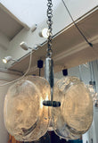 1960s German Kaiser Frosted Glass Chandelier