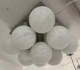 1960s German Leclaire & Schäfer 9 Frosted Globe Flush Mount