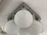 1960s German Leclaire & Schäfer 9 Frosted Globe Flush Mount