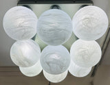 1960s German Leclaire & Schäfer 9 Frosted Globe Flush Mount