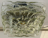 1960s German WILA Floral Glass Flush Mount or Wall Light