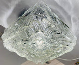 1960s German WILA Floral Glass Flush Mount or Wall Light