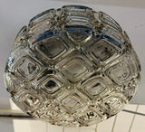 1960s German WILA Geometric Round Glass Flush Mount or Wall Light