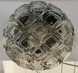 1960s German WILA Geometric Round Glass Flush Mount or Wall Light