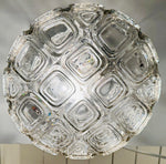 1960s German WILA Geometric Round Glass Flush Mount or Wall Light