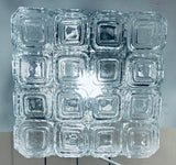 1960s German WILA Geometric Glass Flush Mount or Wall Light