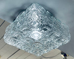 1960s German WILA Geometric Glass Flush Mount or Wall Light