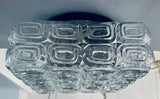 1960s German WILA Geometric Glass Flush Mount or Wall Light