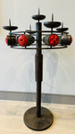 1960s Italian Brutalist Iron and Ceramic Floor Standing Candleholder