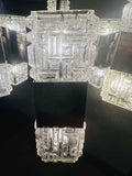 1960s Italian Sciolari Chrome & Geometric Glass Chandelier
