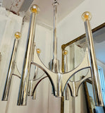 1960s Italian Sciolari 6-Light Chrome Chandelier