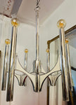 1960s Italian Sciolari 6-Light Chrome Chandelier