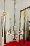 1960s Italian Sciolari 6-Light Chrome Chandelier