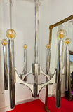 1960s Italian Sciolari 6-Light Chrome Chandelier