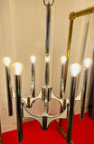 1960s Italian Sciolari 6-Light Chrome Chandelier