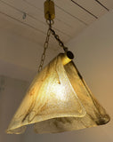 1960s Carlo Nason for Mazzega Brass and Murano Glass Hanging Light