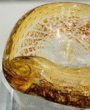 1960s Italian Murano Golden Inclusion Glass Bowl