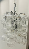 1960s Italian Murano Dumbbell Venini Murano Glass Chandelier