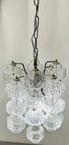 1960s Italian Murano Dumbbell Venini Murano Glass Chandelier