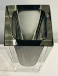 1960s Italian Murano Sommerso Grey Rectangular Glass Vase