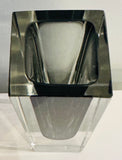 1960s Italian Murano Sommerso Grey Rectangular Glass Vase