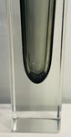 1960s Italian Murano Sommerso Grey Rectangular Glass Vase