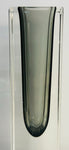 1960s Italian Murano Sommerso Grey Rectangular Glass Vase