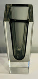 1960s Italian Murano Sommerso Grey Rectangular Glass Vase