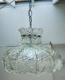 1960s Italian Murano 'Forked' Glass Mazzega Pendant Light