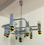 1960s Italian Sciolari Geometric Chrome Chandelier