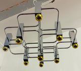 1960s Italian Sciolari Geometric Chrome Chandelier