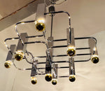 1960s Italian Sciolari Geometric Chrome Chandelier