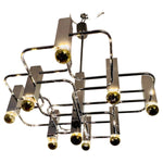 1960s Italian Sciolari Geometric Chrome Chandelier