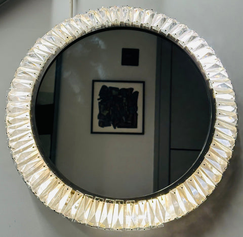 1960s Austrian Bakalowits & Söhne illuminated Faceted Crystal Mirror