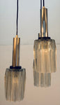 1960s Danish Chrome and Glass 3-Shade Ceiling Light