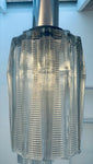 1960s Danish Chrome and Glass 3-Shade Ceiling Light