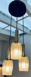 1960s Danish Chrome and Glass 3-Shade Ceiling Light