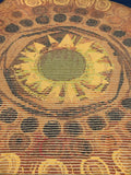 1960s English Circular Shagpile Rya Sun Design Rug