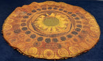 1960s English Circular Shagpile Rya Sun Design Rug