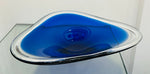 1960s Danish Cobalt Blue & Clear Glass Bowl