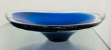 1960s Danish Cobalt Blue & Clear Glass Bowl