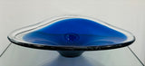 1960s Danish Cobalt Blue & Clear Glass Bowl