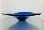1960s Danish Cobalt Blue & Clear Glass Bowl