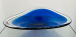1960s Danish Cobalt Blue & Clear Glass Bowl