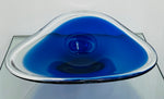 1960s Danish Cobalt Blue & Clear Glass Bowl