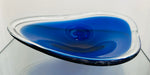 1960s Danish Cobalt Blue & Clear Glass Bowl