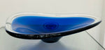 1960s Danish Cobalt Blue & Clear Glass Bowl