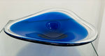 1960s Danish Cobalt Blue & Clear Glass Bowl