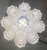 1960s Austrian Kalmar Crystal Glass & Chrome Chandelier